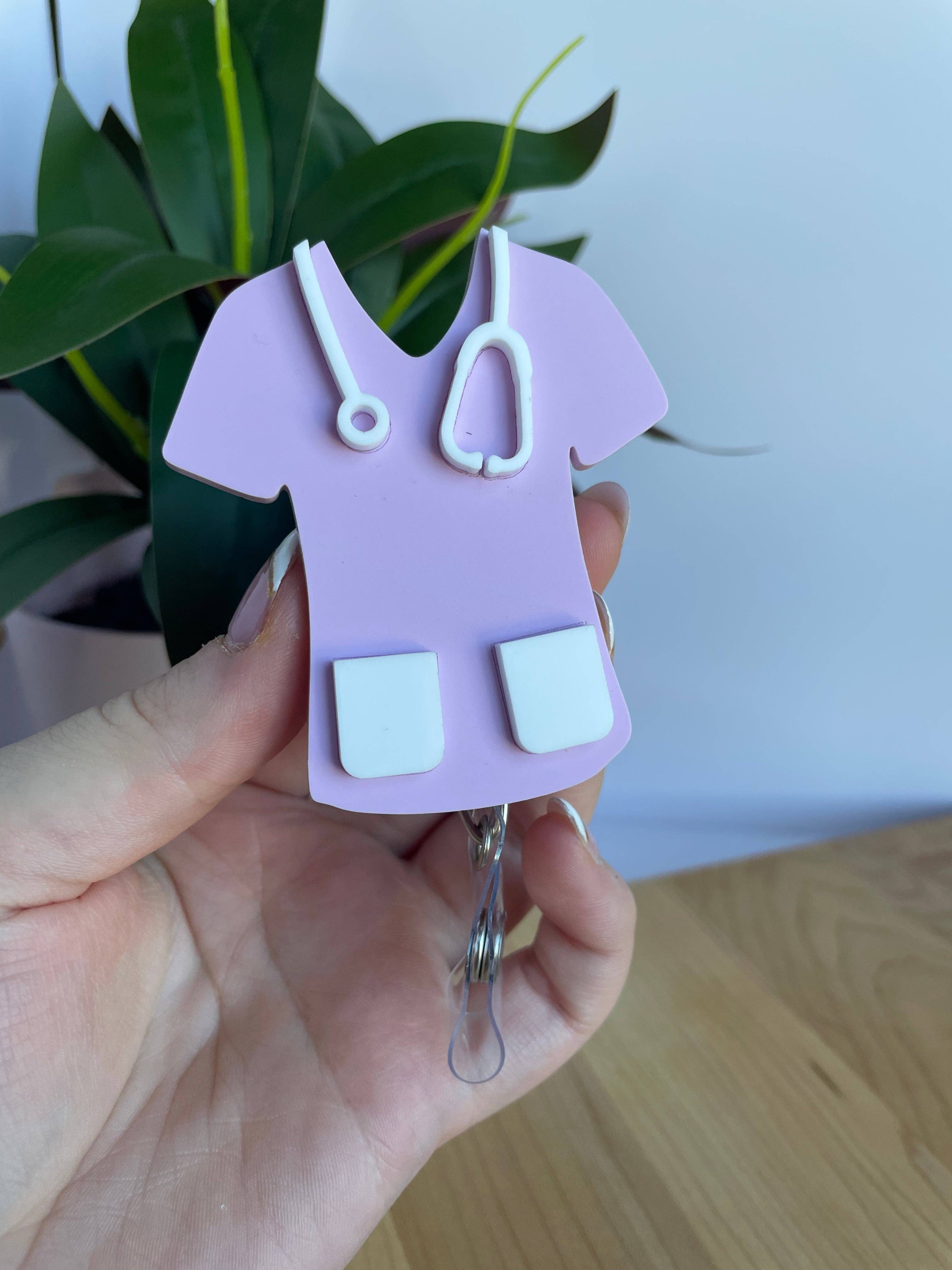 DesignedbyKendal - Wholesale Badge Accessory - Women's - Cute Nurses Scrubs Acrylic Badge Reel1