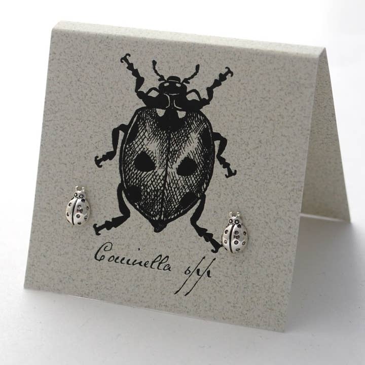 Semaki & Bird - Vendita all'ingrosso Orecchini a bottone - Orecchini a forma di coccinella - argento 925 Natural History0