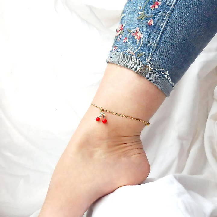 AnkletAllure - Wholesale Anklet - Rockabilly Jewelry Cherry Anklet Summer Jewelry Retro 50's7