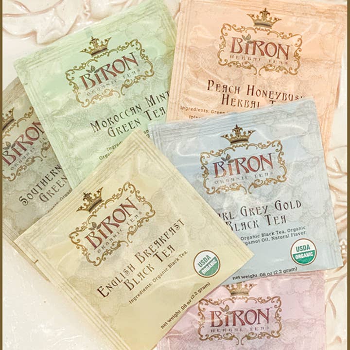 Biron Organic Teas - Wholesale Tea Bags - Cherry Blossom White/Green Single Serve Overwrap1