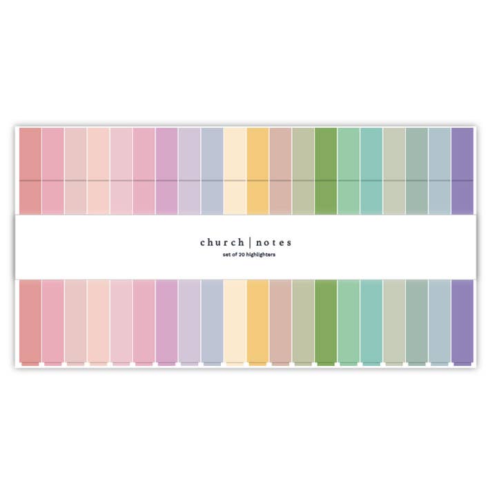 Faithful Highlights – Ensemble de 20 surligneurs pour étude biblique pour la vente par Church Notes Co.