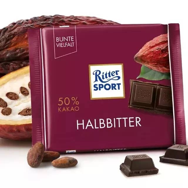 Phoenix Distributions - Wholesale Chocolate - RITTER SPORT Halbbitter (Dark) 100 gramm 12 count1