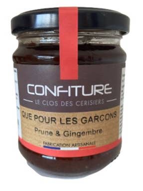 Jam “Only for Boys” (Plum/Ginger) for wholesale by LA MOUTARDERIE CONFISERIE DE NOUVELLE AQUITAINE