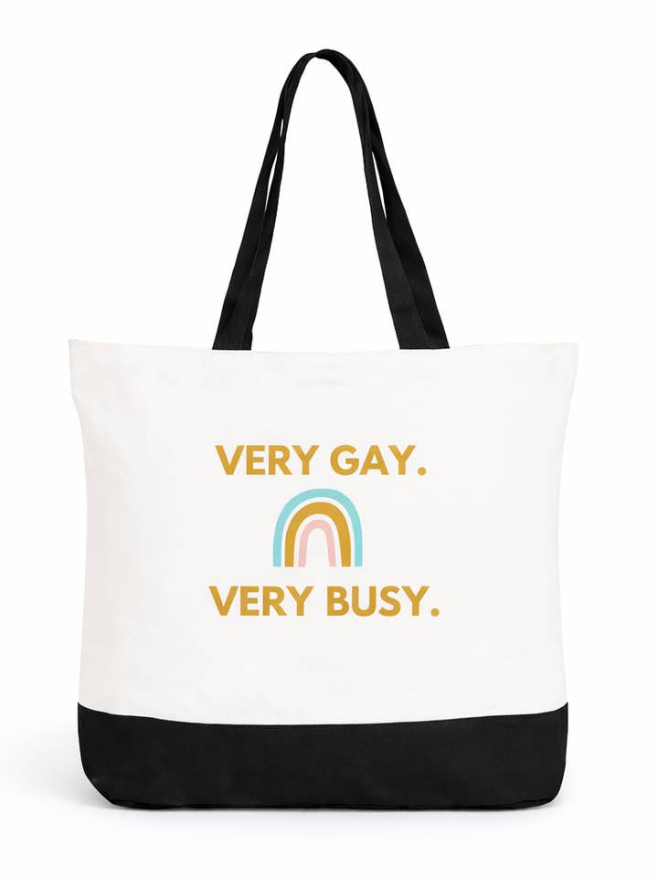 Very Gay. Very Busy. Pride Canvas Tote for wholesale by Very Gay. Very Busy.