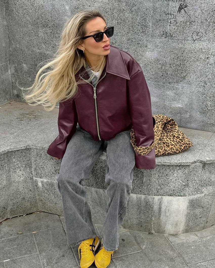 Marayn - Wholesale Leather Jacket - Women's - Biker Jacket 2024 European Chic Autumns Edge 24