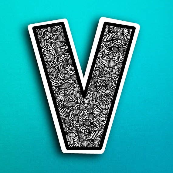 Small Block Letter V (WATERPROOF) for wholesale by Zenspire Designs