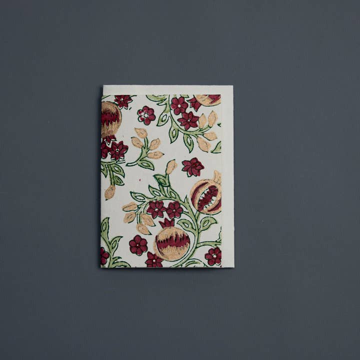Paper Mirchi – wholesale Season’s Greetings card – Hand Block Printed Greeting Card - Pomegranate Cherry4