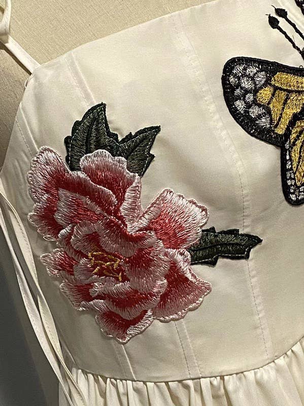 Multicolore Robe d'été à bretelles brodée 3D SY112 en vente sur Faire6