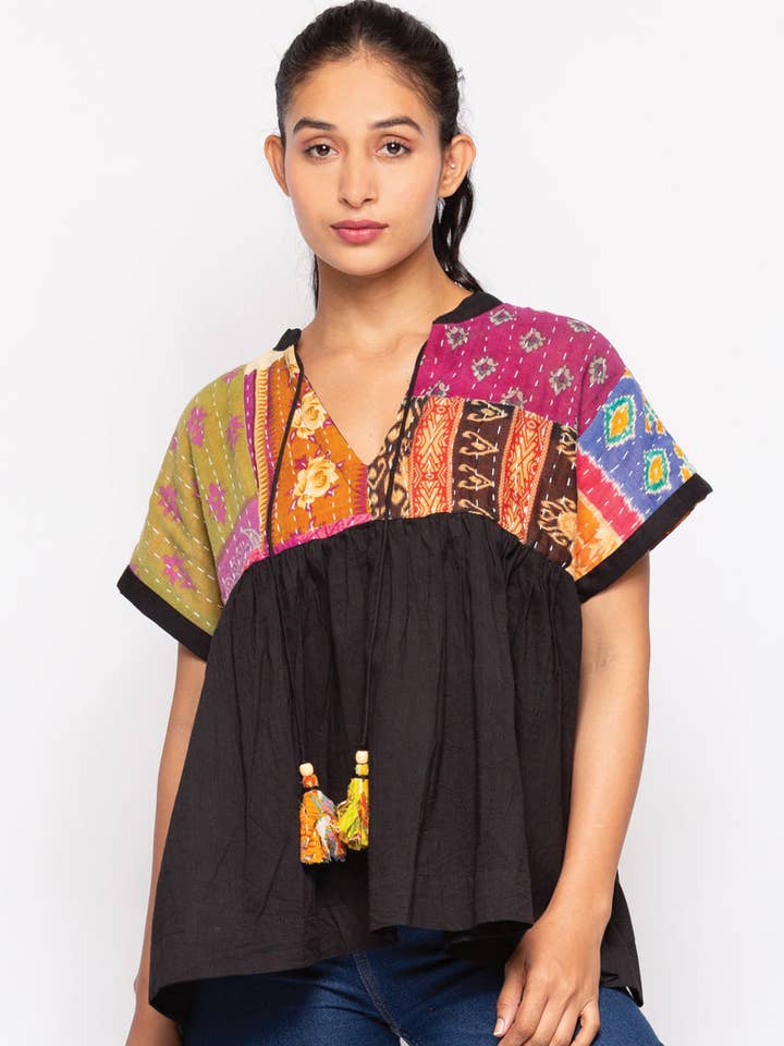 Sevya Handmade - Wholesale Tunic - Women's - Cotton Kantha Tunic Top