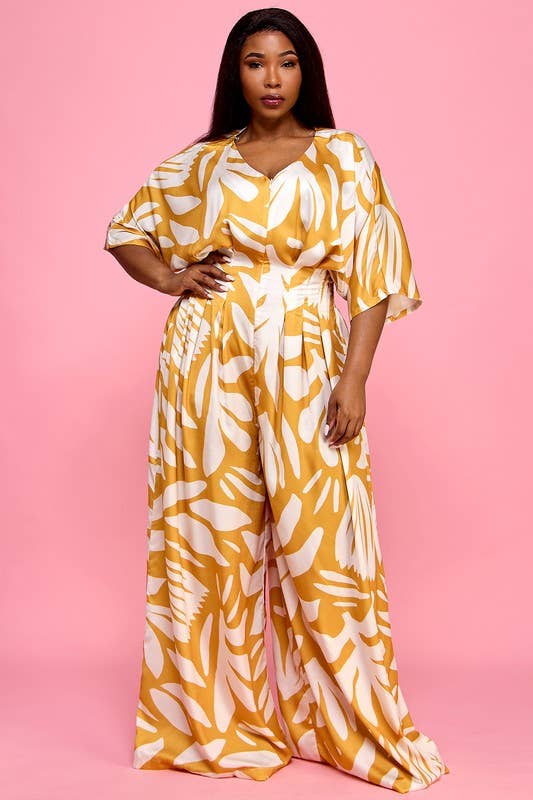 Namatt Design - Wholesale Jumpsuit - Women's - Plus Front Zip Elastic Back Wide Palazzo Jumpsuit\2