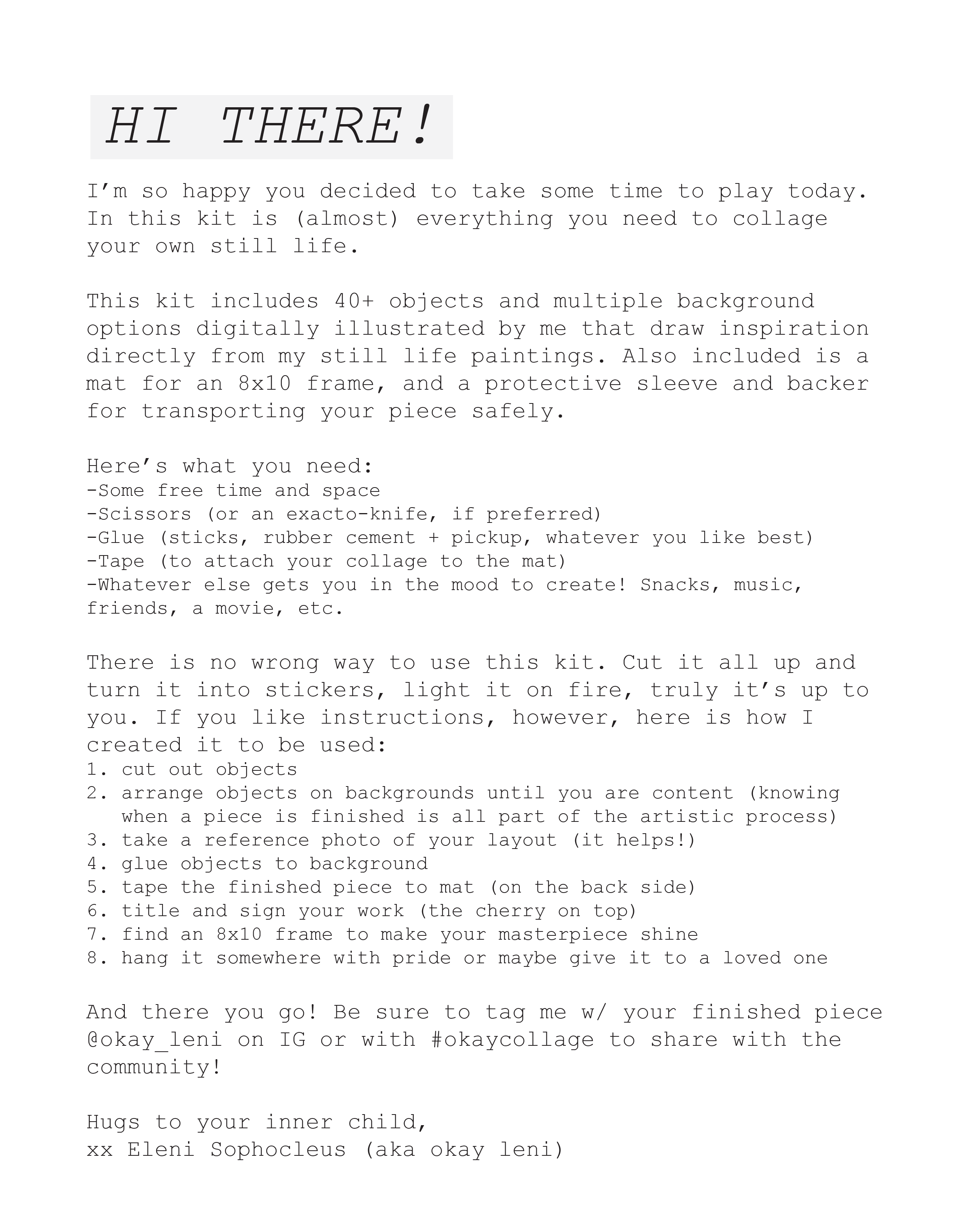 okay leni - Wholesale Collage - collage a still life kit1