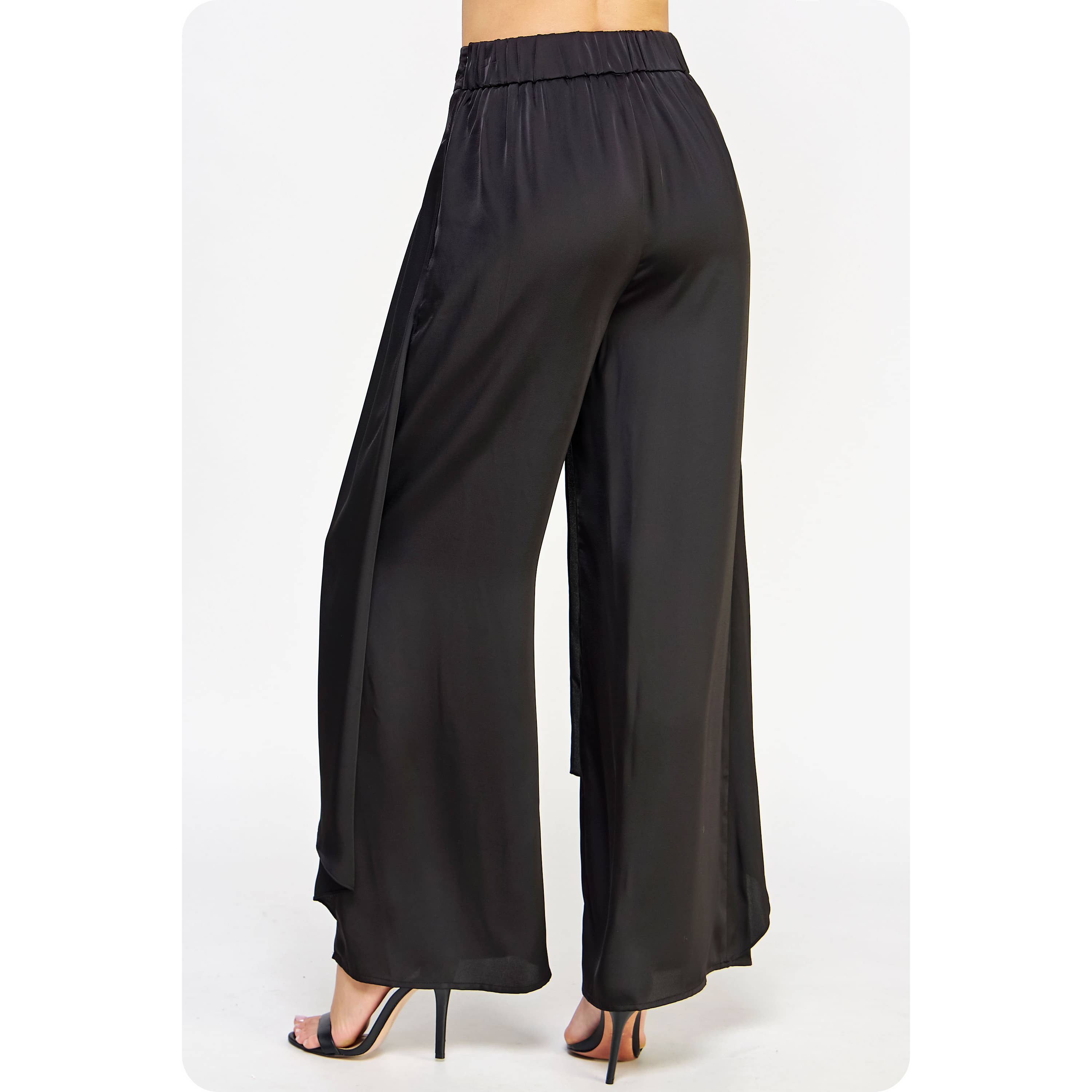 Strut & Bolt – Engroshandel Bukser - Dame – Overlay Satin Bukser Med Brede Ben8