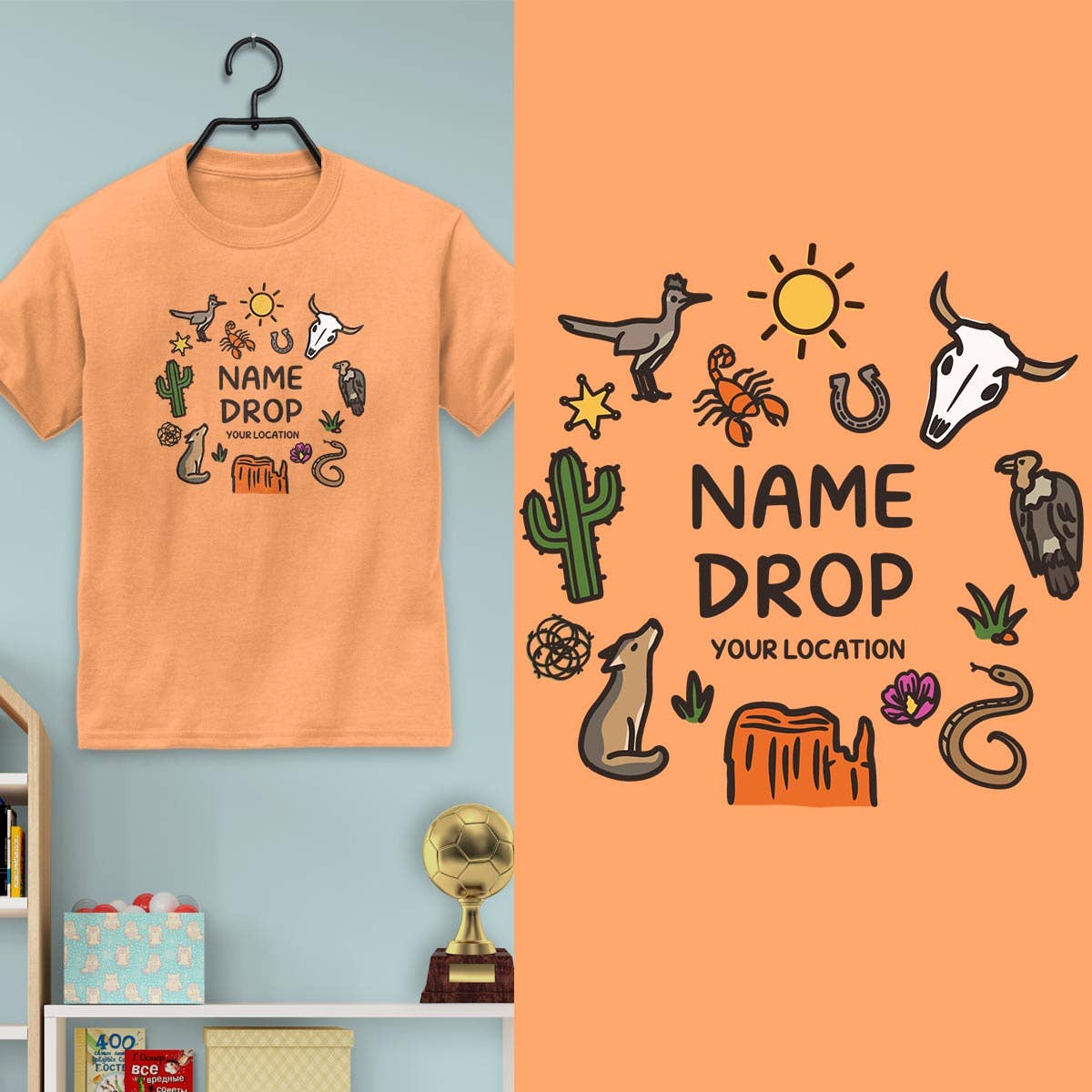 RetroPlanet - Wholesale Screen Printed T-Shirt - Kids - Desert Doodles Icons Name Drop Youth T-Shirt XS-XL7