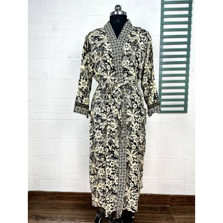 The Eastern Loom - Wholesale Kimono - Women's - Bohemian New Silk Sari Kimono Women Regal House Beach Robe