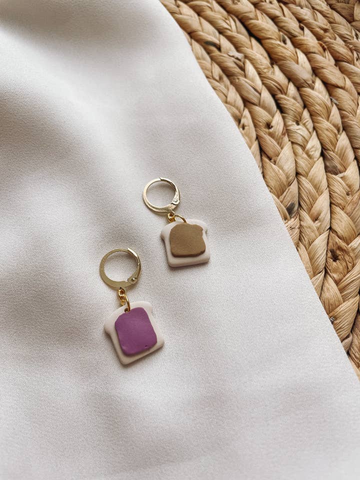 PB&J Huggie Earrings, Spring Earrings for wholesale by Placed by Grace