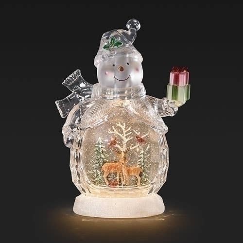 Lighted Swirl Snowman Deer Scene for wholesale by Roman