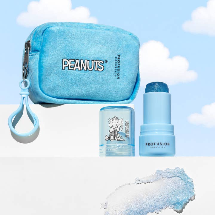 PROFUSION Peanuts 75th | Linus’s Cozy Tint PH Color Changing Balm & Security Blanket Pouch for wholesale by VIAI Beauty