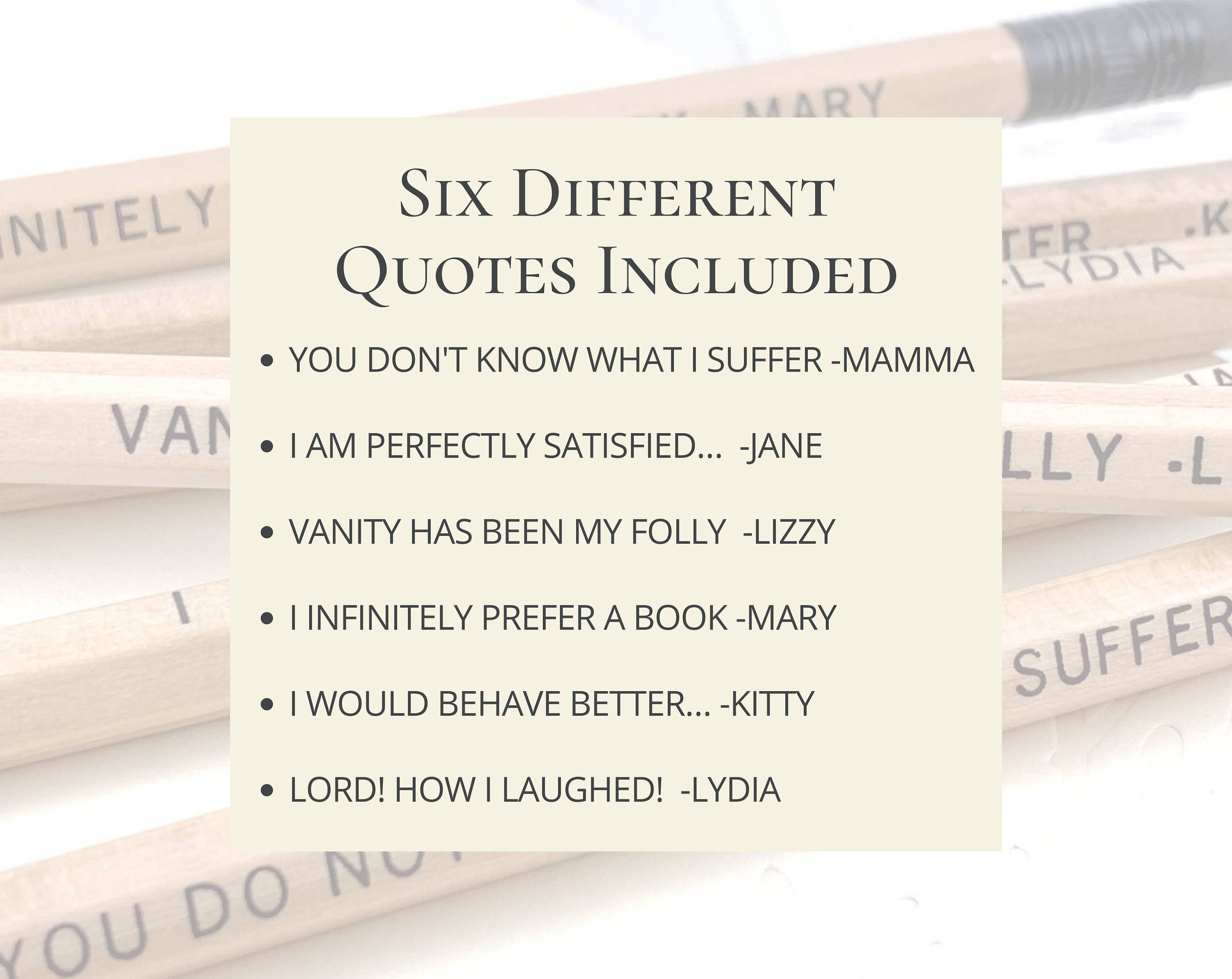 Lit & Whimsy - Wholesale Pencil - Pride and Prejudice The Bennets Quote Pencils1