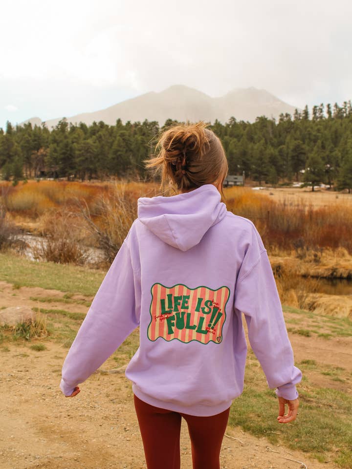 Sudadera con Capucha Vida Llena Lila para venta al por mayor de Raine Company