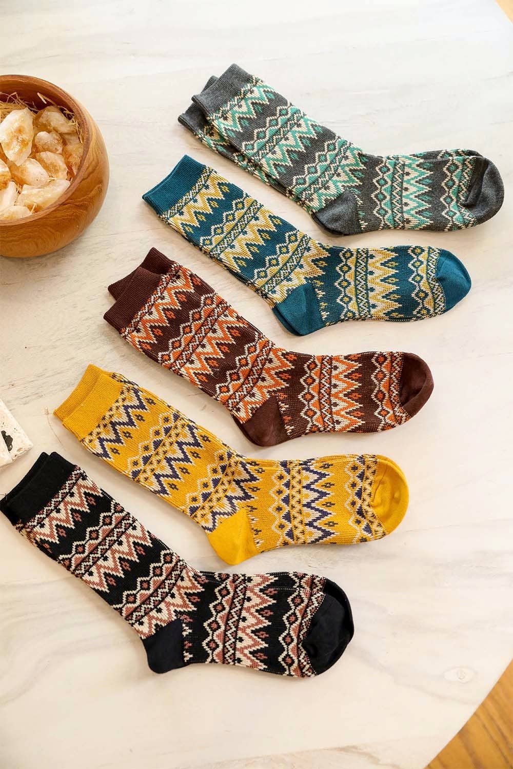 Leto Accessories - Wholesale Socks - Women's - Tribal Pattern Socks - Vibrant Colors & Unique Patterns8