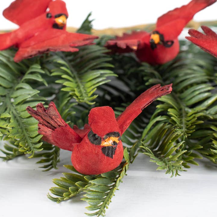 Factory Direct Craft - Wholesale Artificial Flowers - 2" Mini Mushroom Red Cardinal Bird4