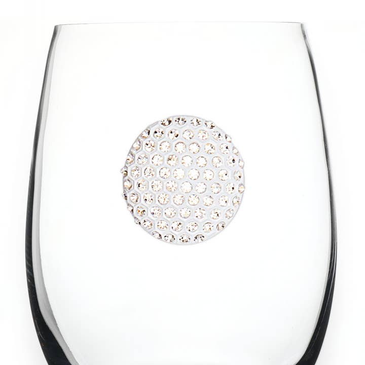 The Queens' Jewels® - Wholesale Wine Glass - Golf Ball Jeweled Stemless Wine Glass