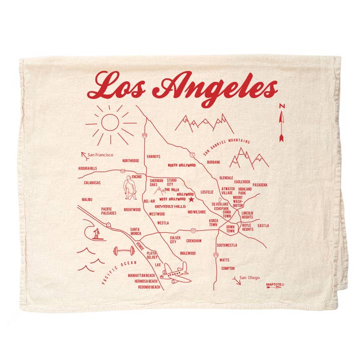 Los Angeles Tea Towel for wholesale by Maptote