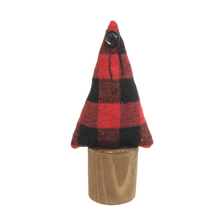 The Hearthside Collection – Großhandel Weihnachtsschmuck – Buffalo Check Weihnachtsbaum auf Stumpf, 7,5"