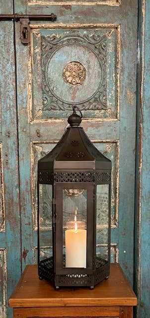 Asia West - Wholesale Lantern - Lantern-Glass & Iron-(16", 20" & 24" high)4