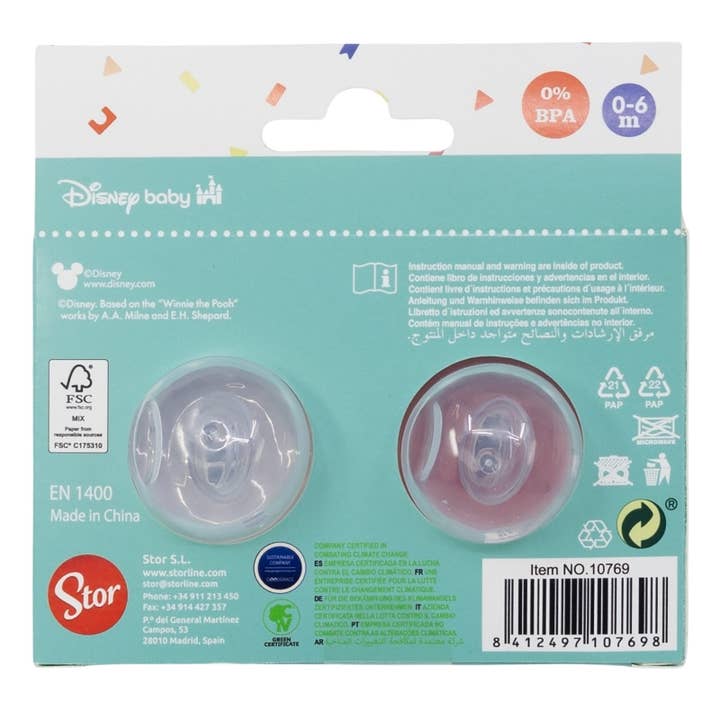 Stor - Wholesale Pacifier – Baby - Stor Set 2 Pacifiers Anatomical Silicone Teat 0 To 6 M With F4