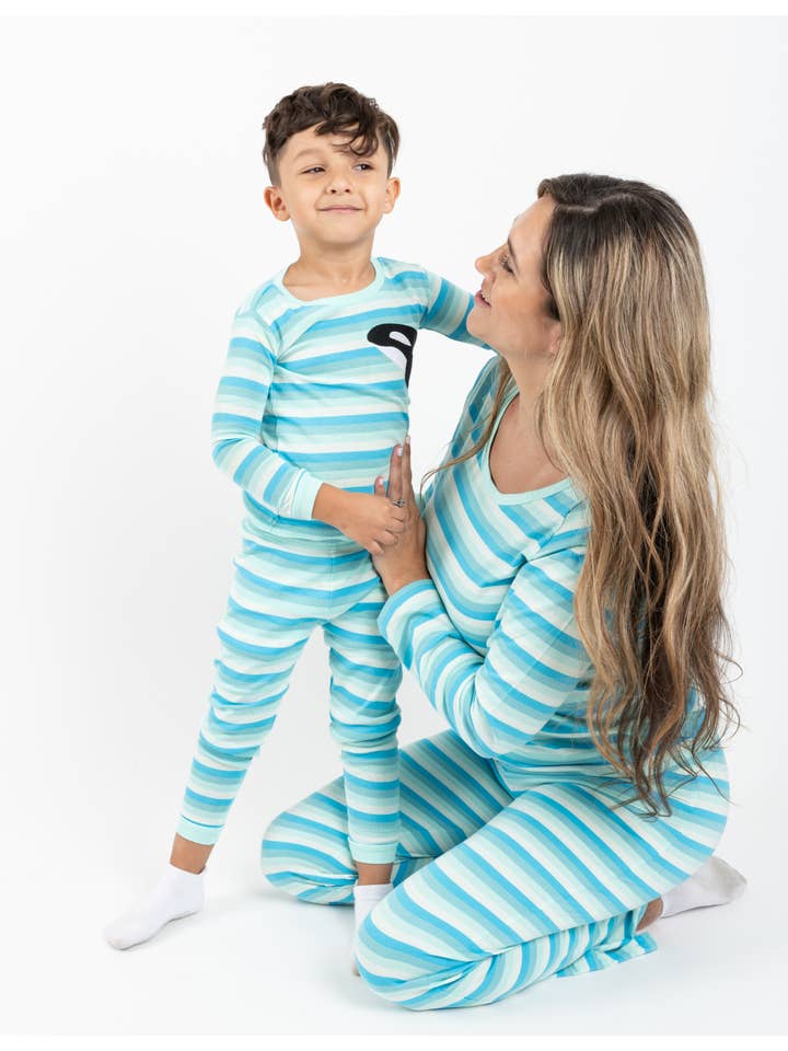Leveret Pajamas - Vendita all'ingrosso Completo pigiama - Donna - Pigiama Donna Due Pezzi Cotone Strisce16