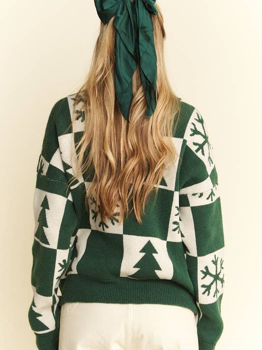 JADE BY JANE - Wholesale Knit Sweater - Women's - PLUS SIZE CHECKERD CHRISTMAS SWEATER TOP9