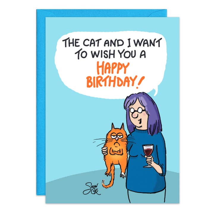 Cat And I Birthday Card - 9230 for wholesale by Oatmeal Studios