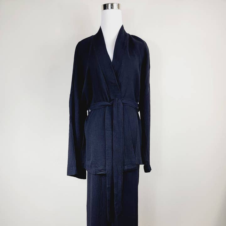 Breathable Muslin Set for Women, Versatile Everyday Wear, Black for wholesale by EBRU Home