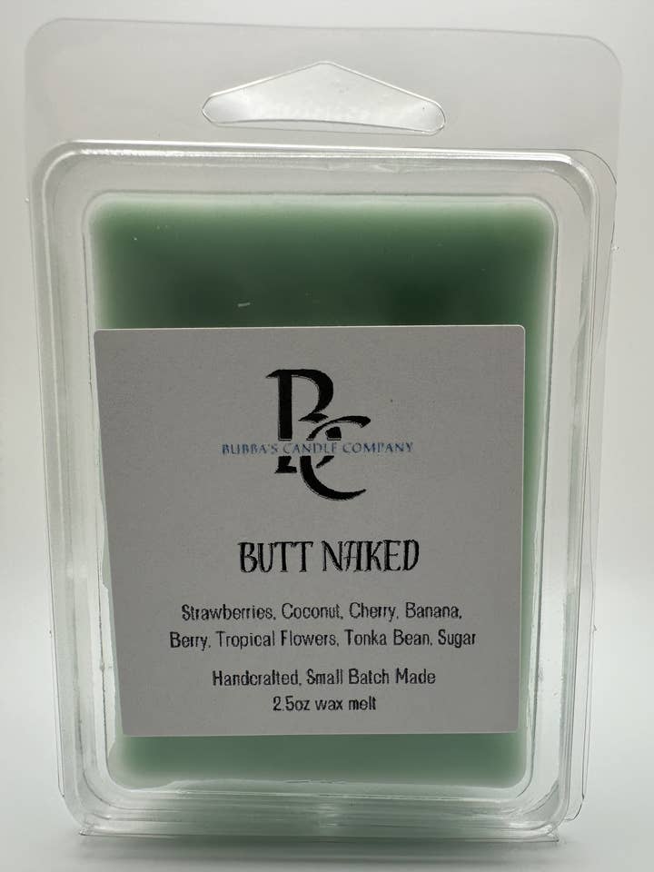 Butt Naked 2.5oz Handcrafted Wax Melt for wholesale by Bubba's Candle Company