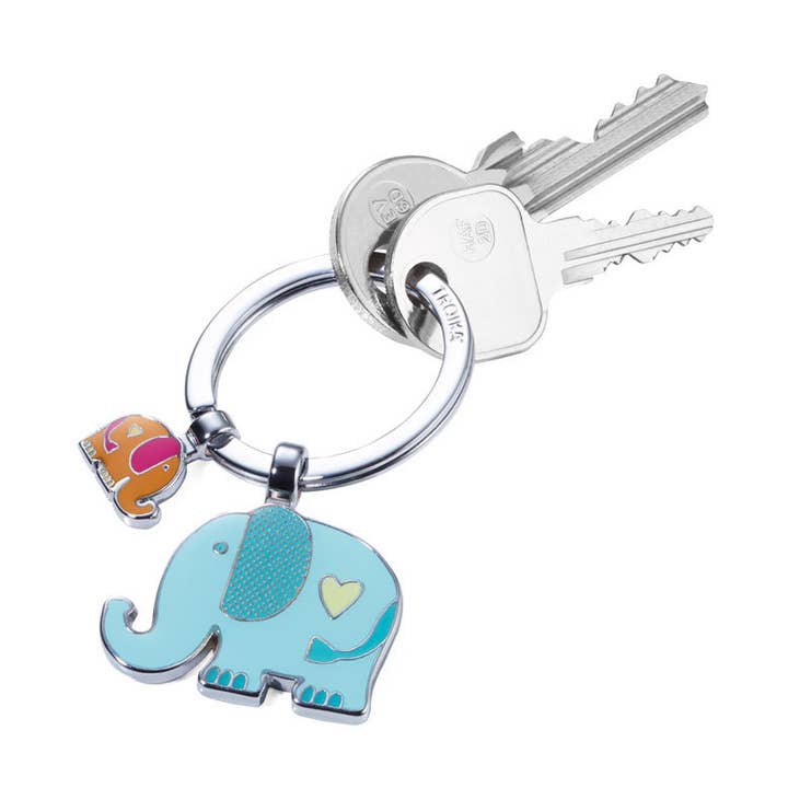 Troika Lucky Elephants Key Ring with Two Charms for wholesale by Troika, Duke Baron & Paperthinks by Brand Node, Inc.