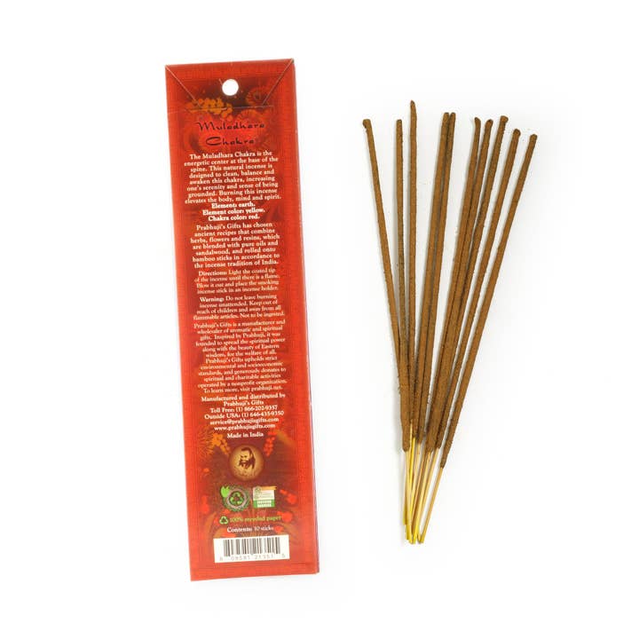 Prabhuji's Gifts - Wholesale Incense - Incense Sticks Root Chakra Muladhara - Grounding and Serenity