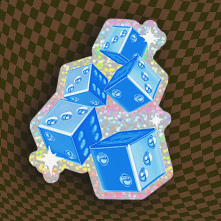 Alex Luciano - Wholesale Sticker - Chrome Dice Glitter Sticker