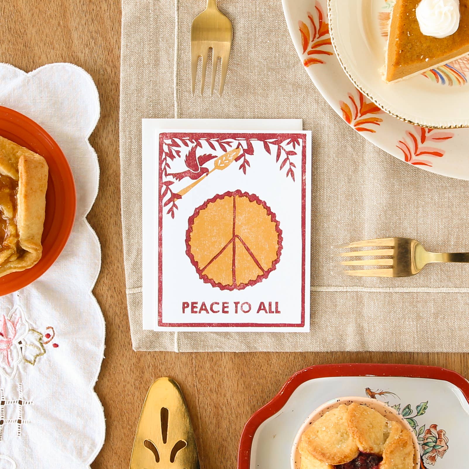 Heartell Press - Wholesale Season's Greetings Card - Peace of Pie Winter Holidays Card1