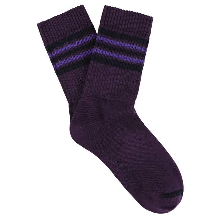 Chaussettes Femme 5 Rayures - Violet / Bleu / Pourpre pour la vente par ESCUYER