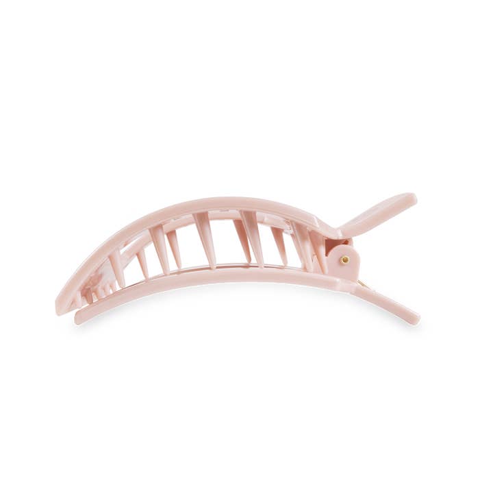 TELETIES - Wholesale Hair Clip - Women's - Square Flat Hair Clip | Large | Pearly Pink