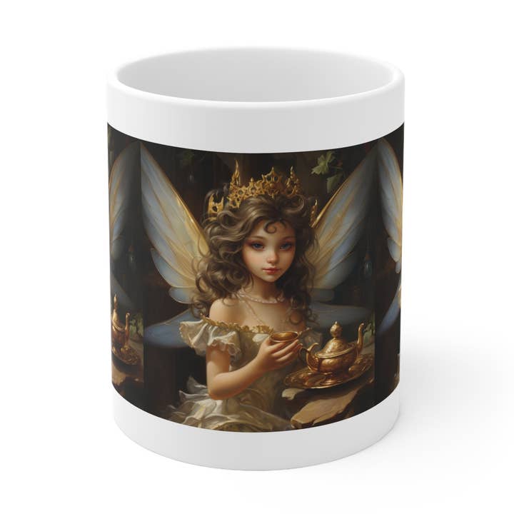 Teacup Fairy, Clover - Ceramic Mug 11oz for wholesale by Lilly's Artwork