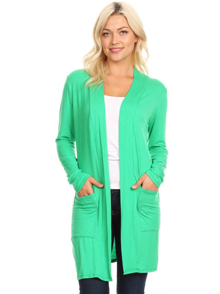 MOA COLLECTION - Wholesale Cardigan - Women's - Women's Casual Basic Solid Cardigan12