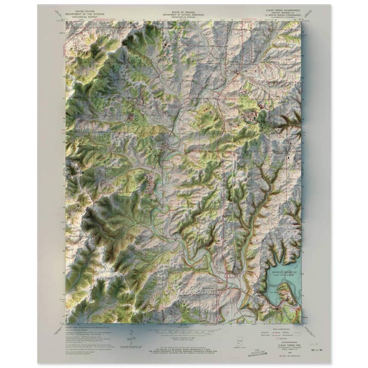 Clear Creek, Indiana for wholesale by Scott Reinhard Maps