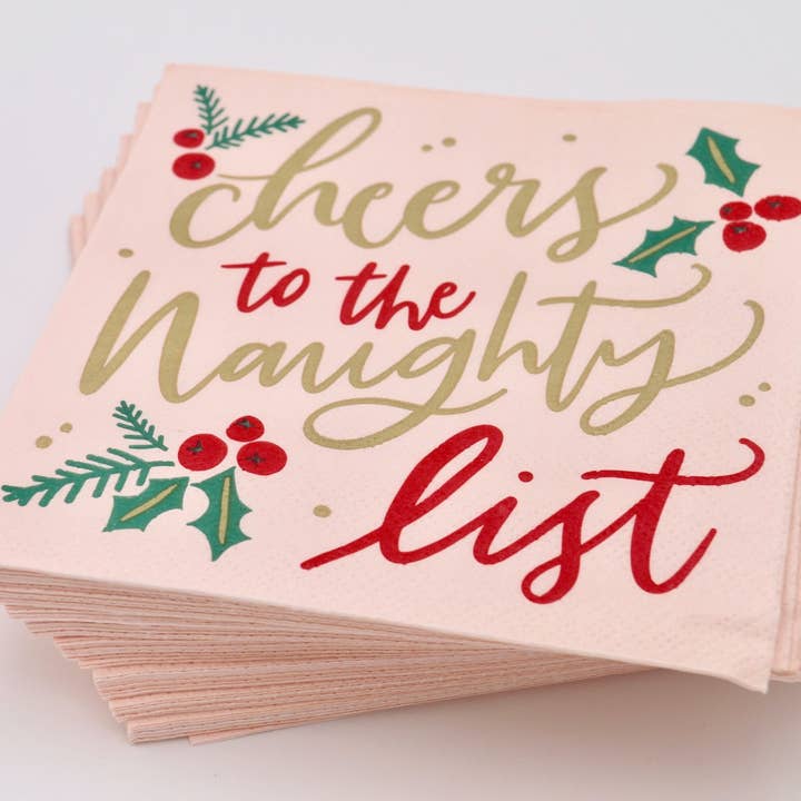 soiree-sisters - Wholesale Disposable Napkin - Funny Christmas Napkins | Cheers to the Naughty List - 20ct1