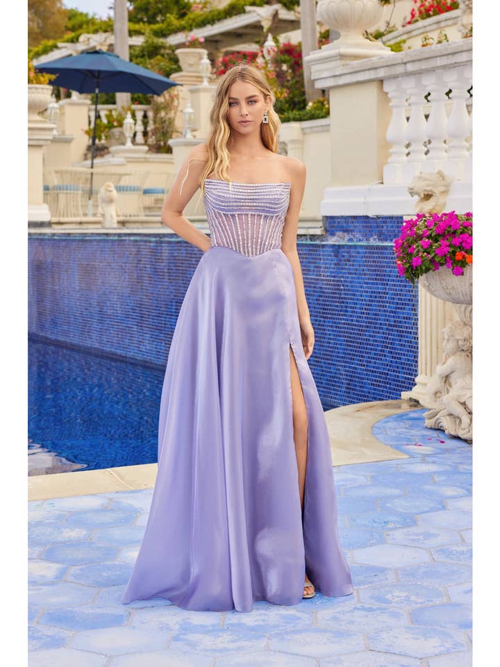 MÅNSKEN ORGANZA KORSETTKLÄNNING MED STRUKTURERAD LIVSTYCKE för wholesale av Juliet