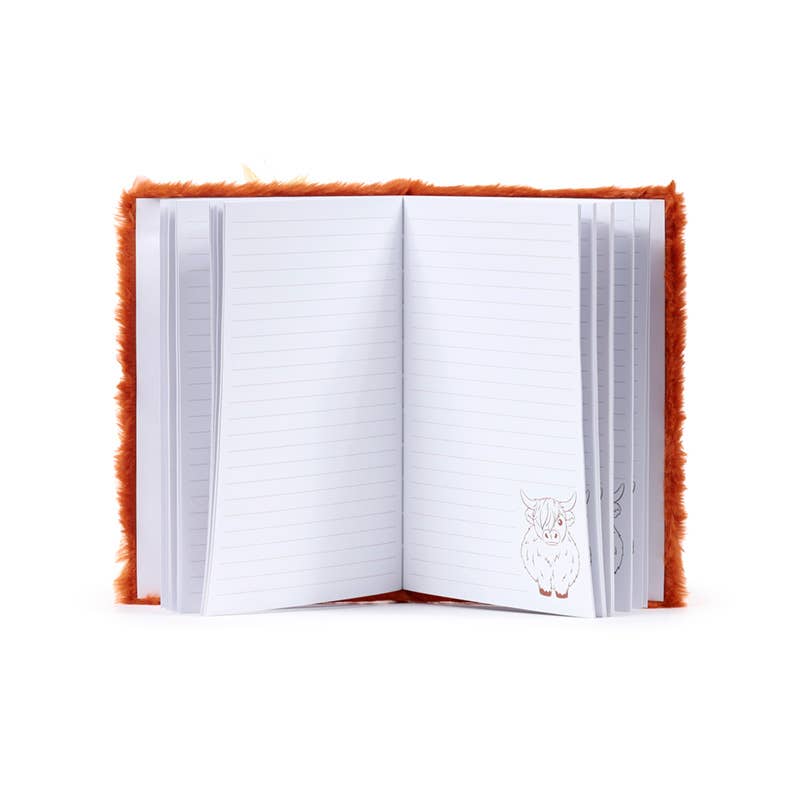 Puckator EU - Vente Cahiers - Cahier A5 ligné Highland Coo Mouton en peluche4