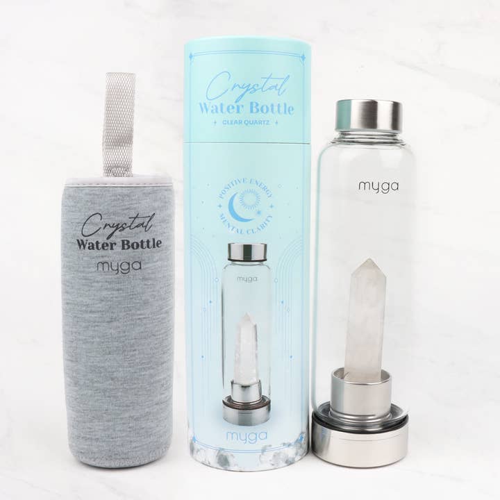 Myga Eco - Wholesale Water Bottle - Clear Quartz Crystal Glass Water Bottle