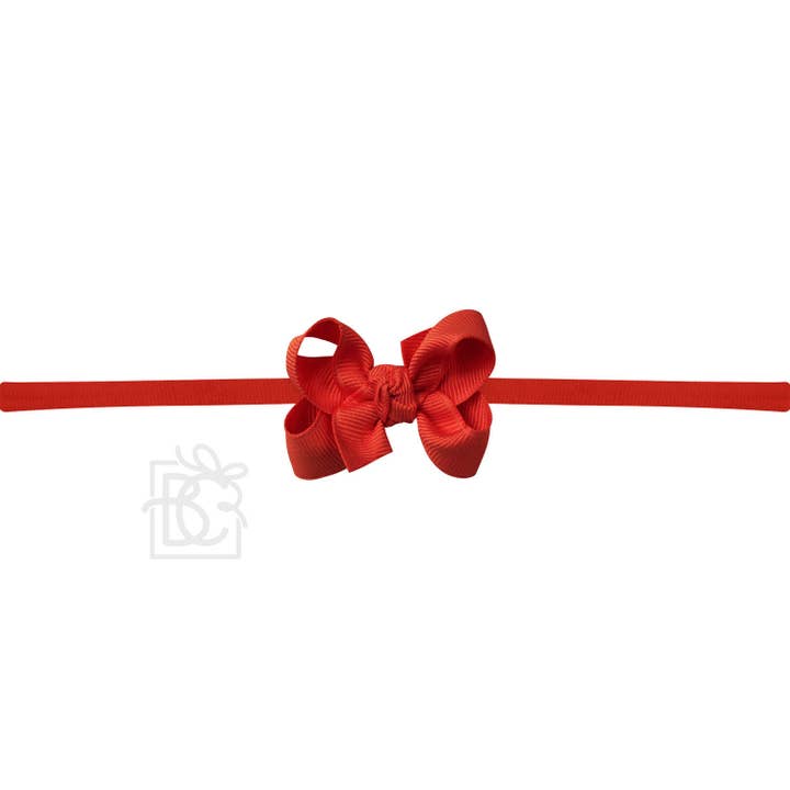 Beyond Creations, LLC - Wholesale Fashion Headband - Kids - 1/4" NYLON PANTYHOSE HEADBAND W/SIGNATURE GROSGRAIN BOW21