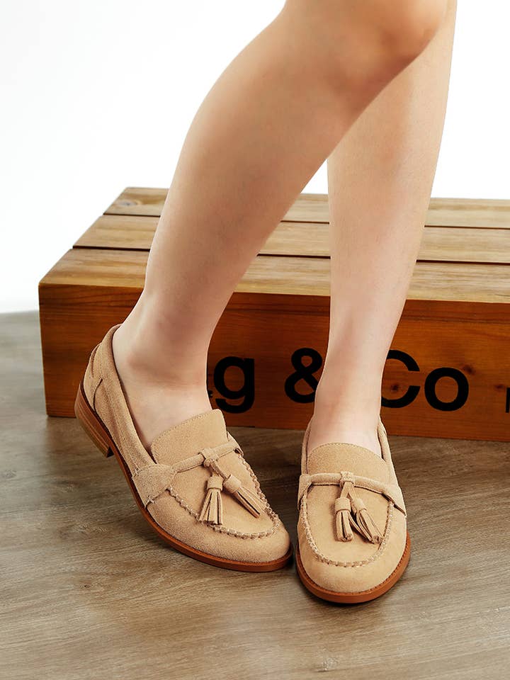 Rhone Tassels Detail Genuine Suede Loafers for wholesale by Rag Company